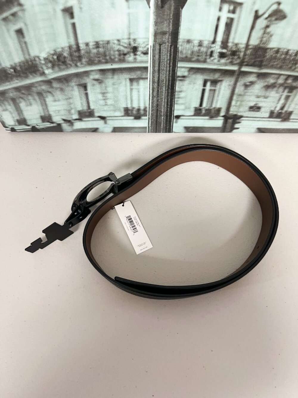 Coach 91305 Plaque Cut-To-Size Reversible Belt 38mm - Picture 3 of 7